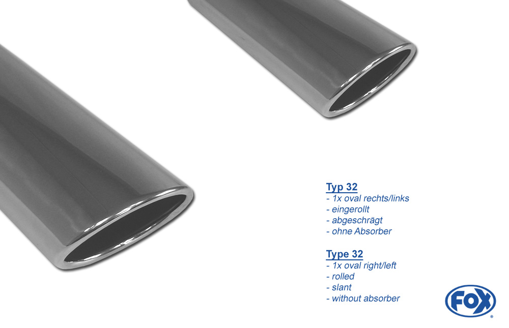 Opel Corsa D - Sportheck und OPC Line Endschalldämpfer Ausgang rechts/links - 115x85 Typ 32 rechts/links