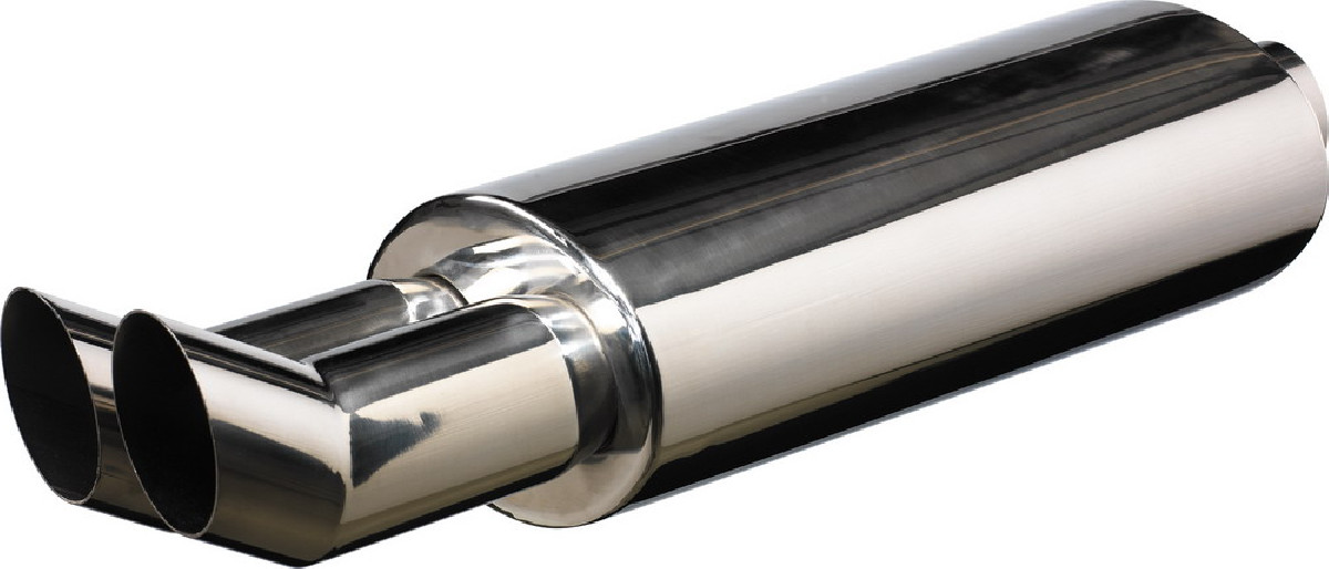 Stainless Steel	Universal Stainless Steel Muffler 2x76mm DTM
