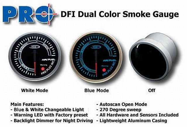 DFI Blue/White Smoke Lens Gauge 52mm - Air Fuel Ratio