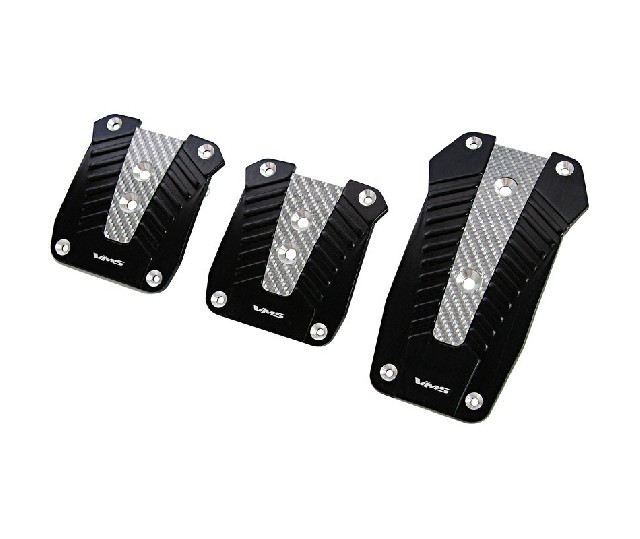 Universal VMS Pedalset Aluminium Black +Silver Carbon V2