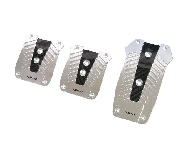 Universal VMS Pedalset Aluminium Silver +Black Carbon V2