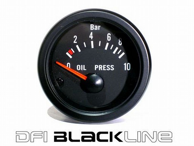 DFI Blackline Universal Meter Gauge 52mm - Oil Pressure (Bar)