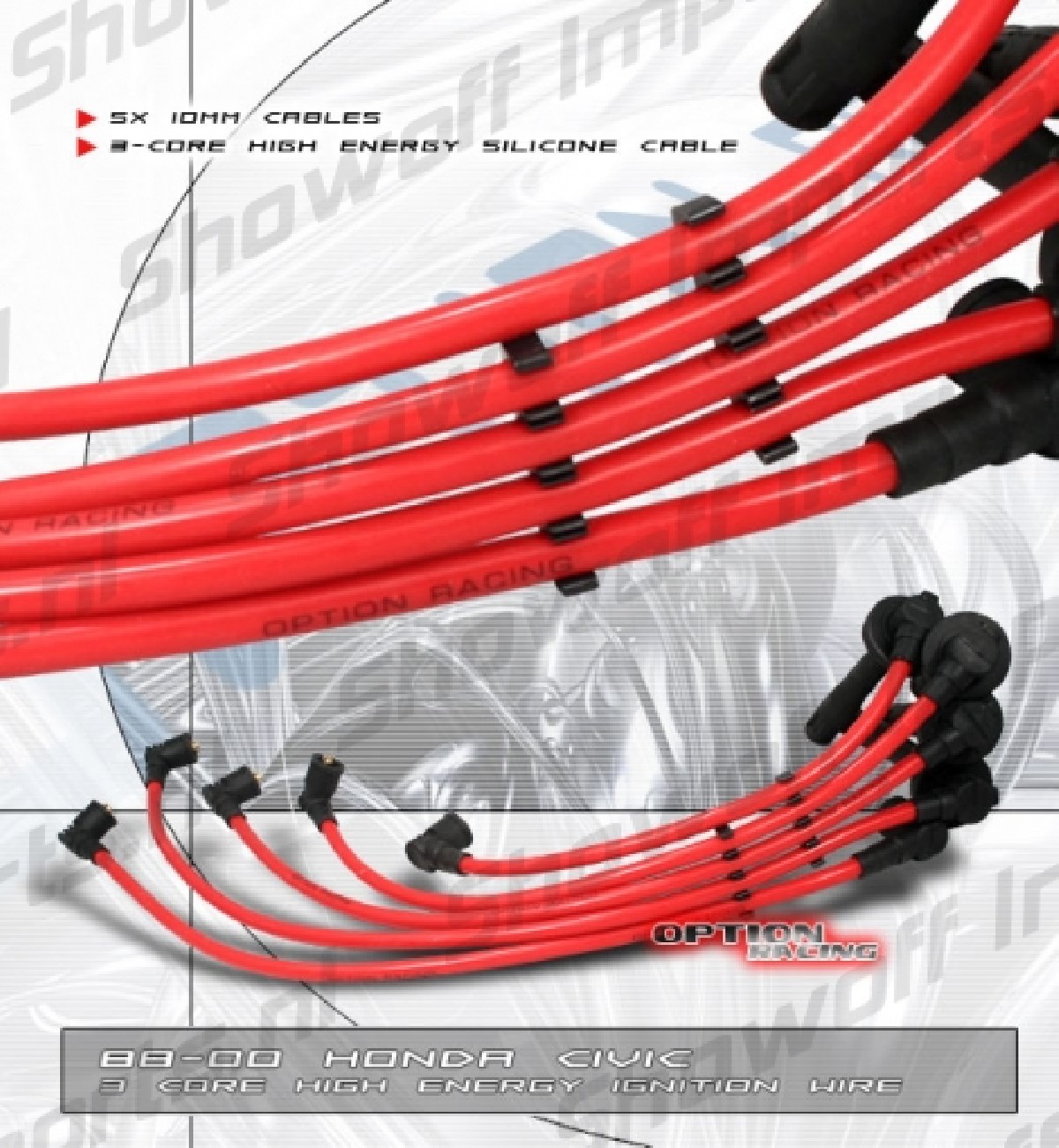 Honda CRX/Civic/Sol/Integra DOHC RED Spark Plug Wires [SIX] 