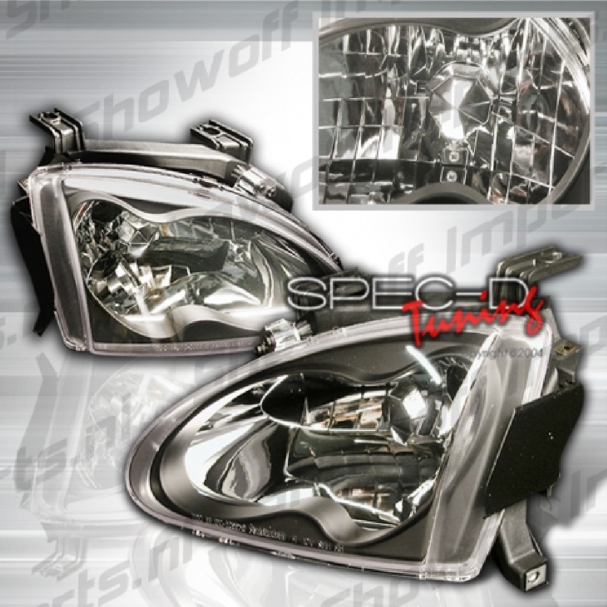 Honda Delsol 92-97 Headlights Black [SR] 