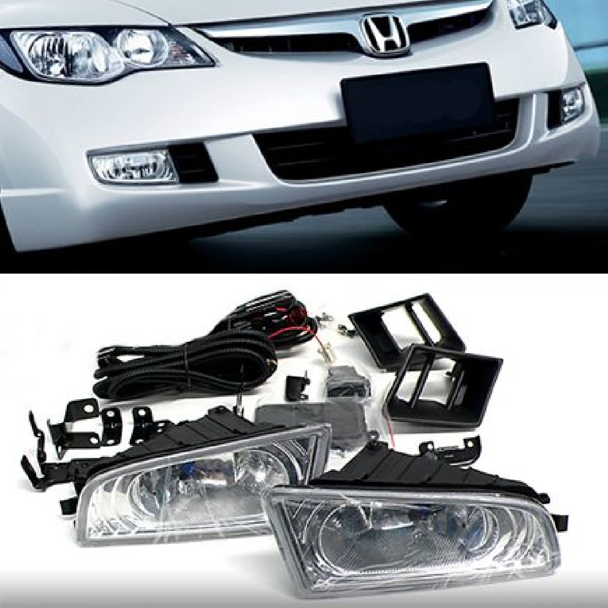 Honda Civic 06-09 FD 4D Oem Fog Lights Clear 