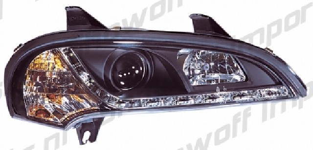 Opel Tigra A R8 Style LED Headlights Black V1