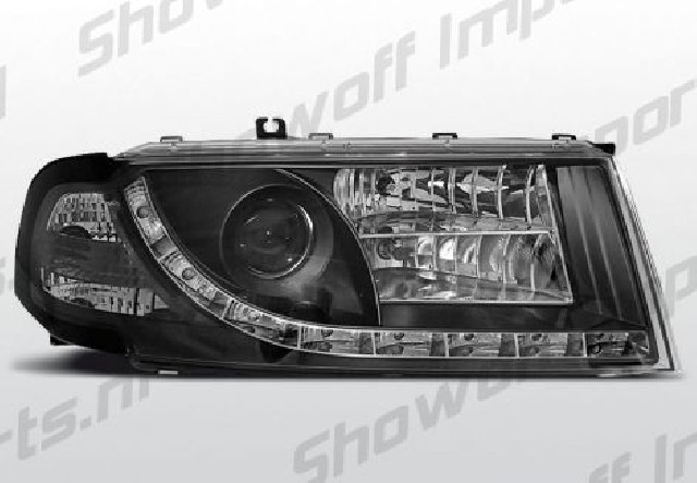 Skoda Octavia 01-04 R8 Style LED Headlights Black V1