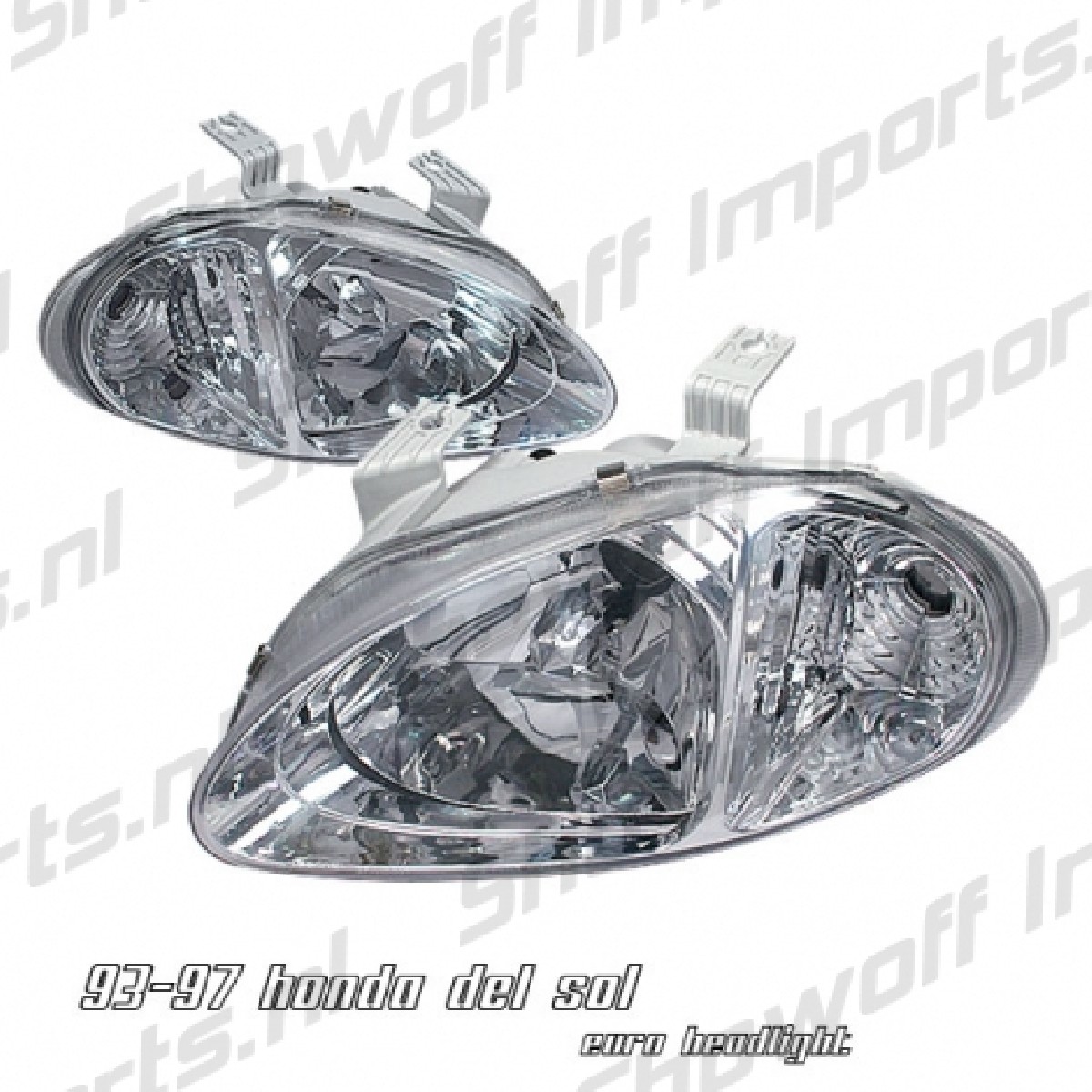 Honda Delsol 92-97 Chrome 1-Piece G6 Headlights 