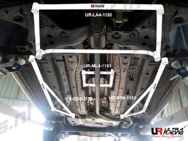 Alfa Romeo Mito 08+ UltraRacing 2x 3-Point Floor Bars