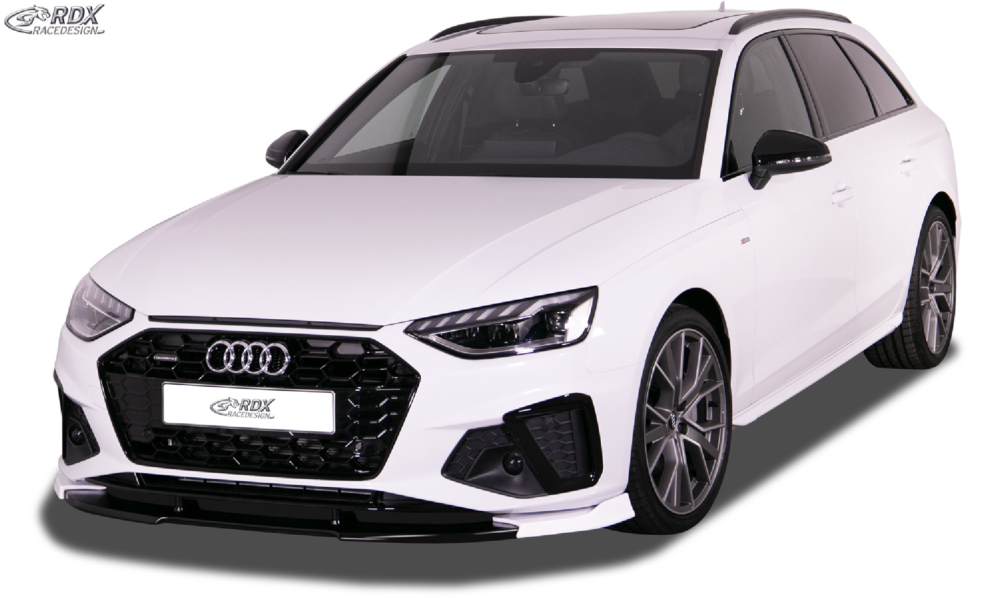 Frontspoiler VARIO-X für AUDI A4 8W B9 Facelift (2019+, für S-Line- bzw. S4-Frontstoßstange) Frontlippe Front Ansatz Vorne Spoilerlippe