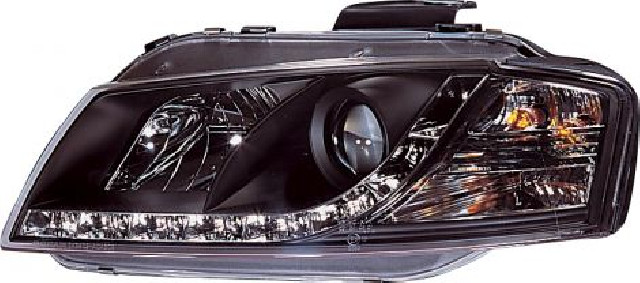Audi A3 8P 03+ R8 Style LED Headlights Black V1 Audi A3 8P 03+ R8 Style LED Headlights Black V1