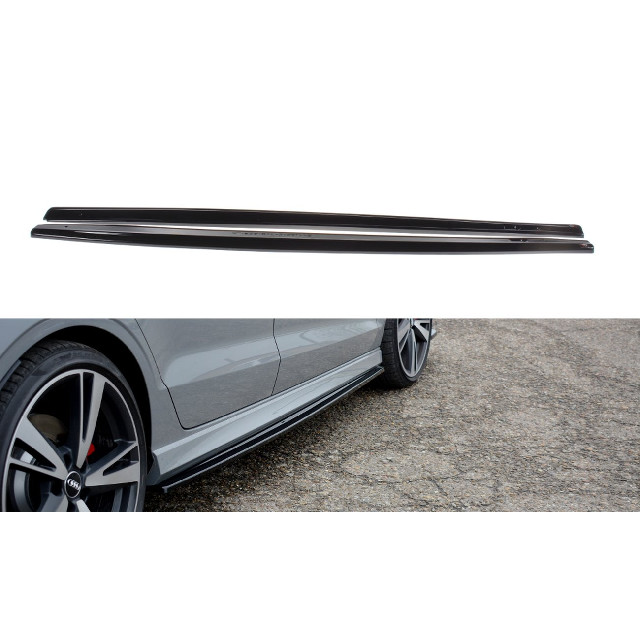 Seitenschweller Ansatz Cup Leisten für Audi RS3 8V FL Limousine schwarz matt Seitenschweller Ansatz Cup Leisten für Audi RS3 8V FL Limousine schwarz matt