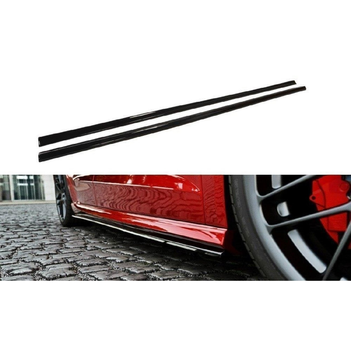 Seitenschweller Ansatz Cup Leisten für Audi S3 / A3 S-Line 8V / 8V FL Sportback schwarz matt Seitenschweller Ansatz Cup Leisten für Audi S3 / A3 S-Line 8V / 8V FL Sportback schwarz matt