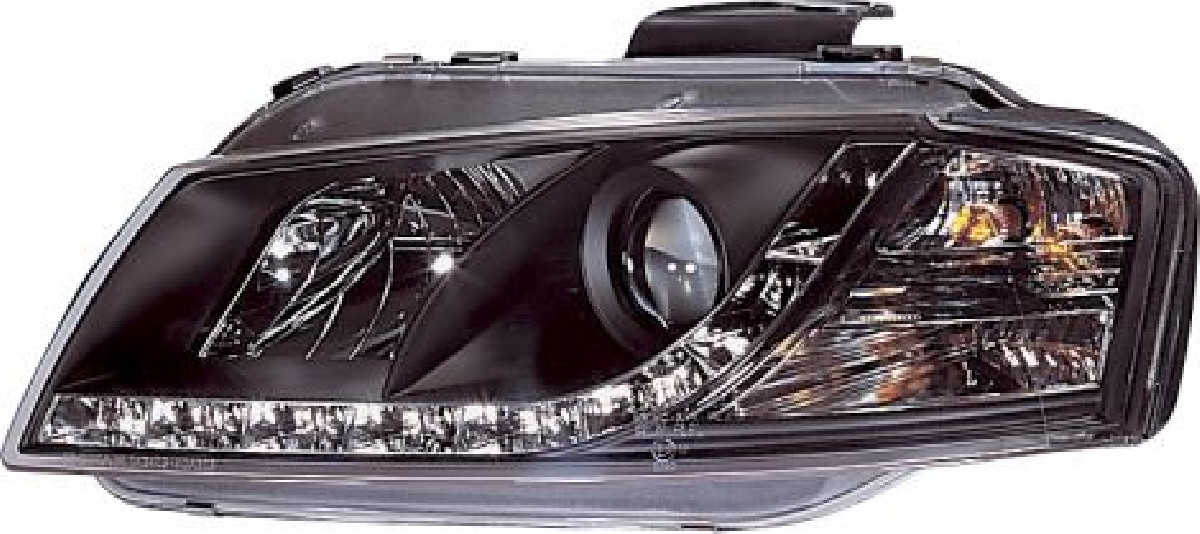 Audi A4 B6 01-04 Headlights Set DRL Black