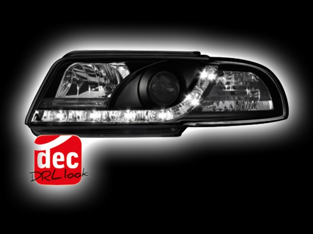 Tagfahrlicht-Optik Scheinwerfer AUDI A4 B5 schwarz Tagfahrlicht-Optik Scheinwerfer AUDI A4 B5 schwarz