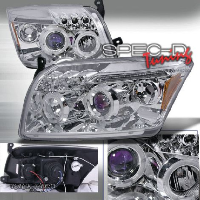 Dodge Caliber 06+ Halo Projector Headlights Chrome 