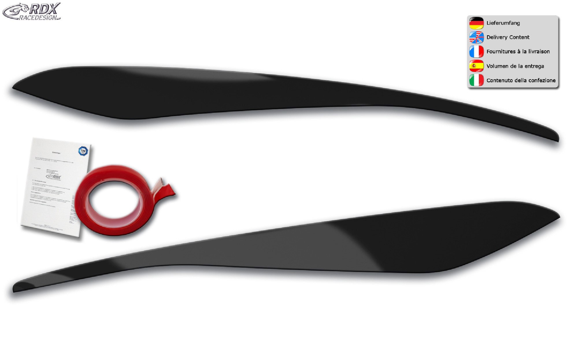 Scheinwerferblenden für FORD Fiesta MK8 JHH (2017-2022) Böser Blick Glänzend