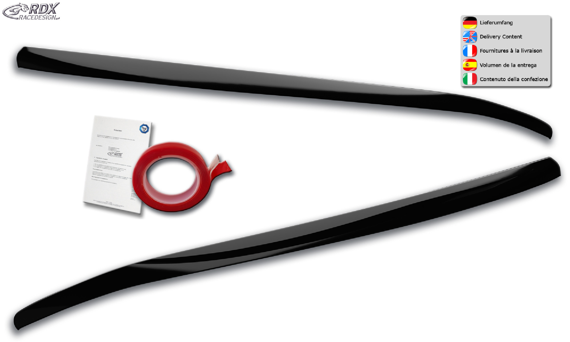 Scheinwerferblenden für FORD Focus 4 DEH (2018+) Böser Blick SCHWARZ GLÄNZEND