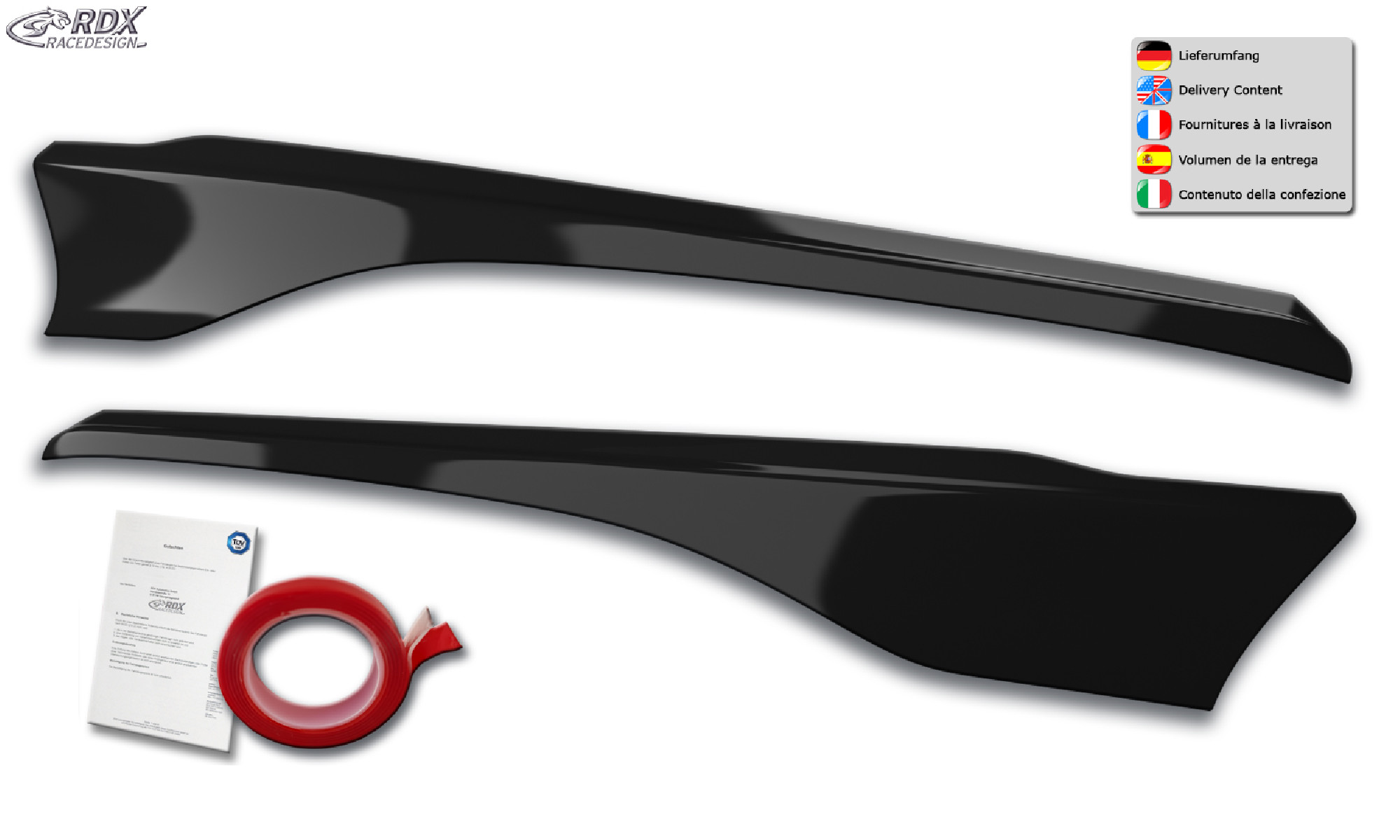 Scheinwerferblenden FORD Transit Custom & Tourneo Custom (2018+) schwarz glänzend Böser Blick