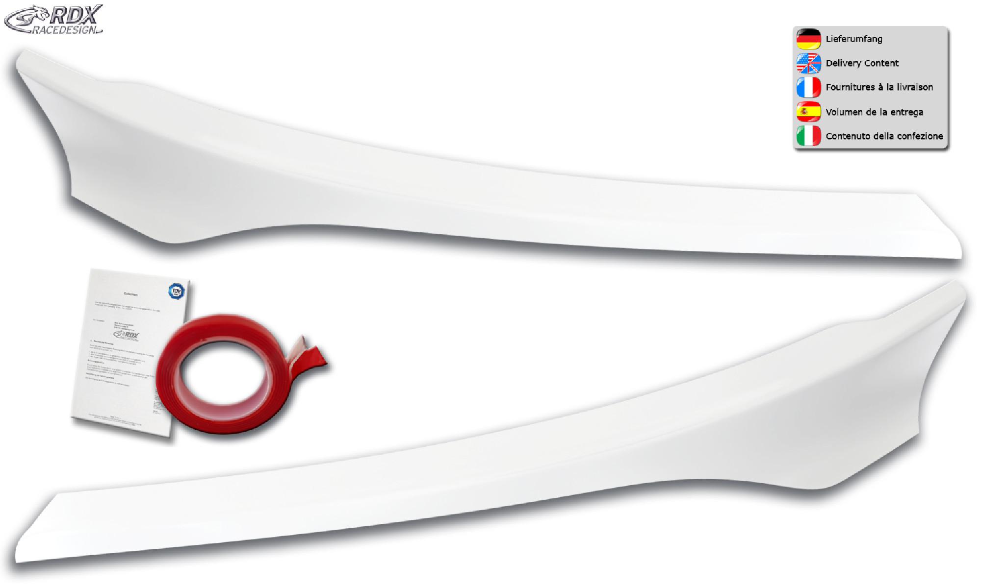 Scheinwerferblenden FORD Transit Custom & Tourneo Custom (2018+) weiß glänzend Böser Blick