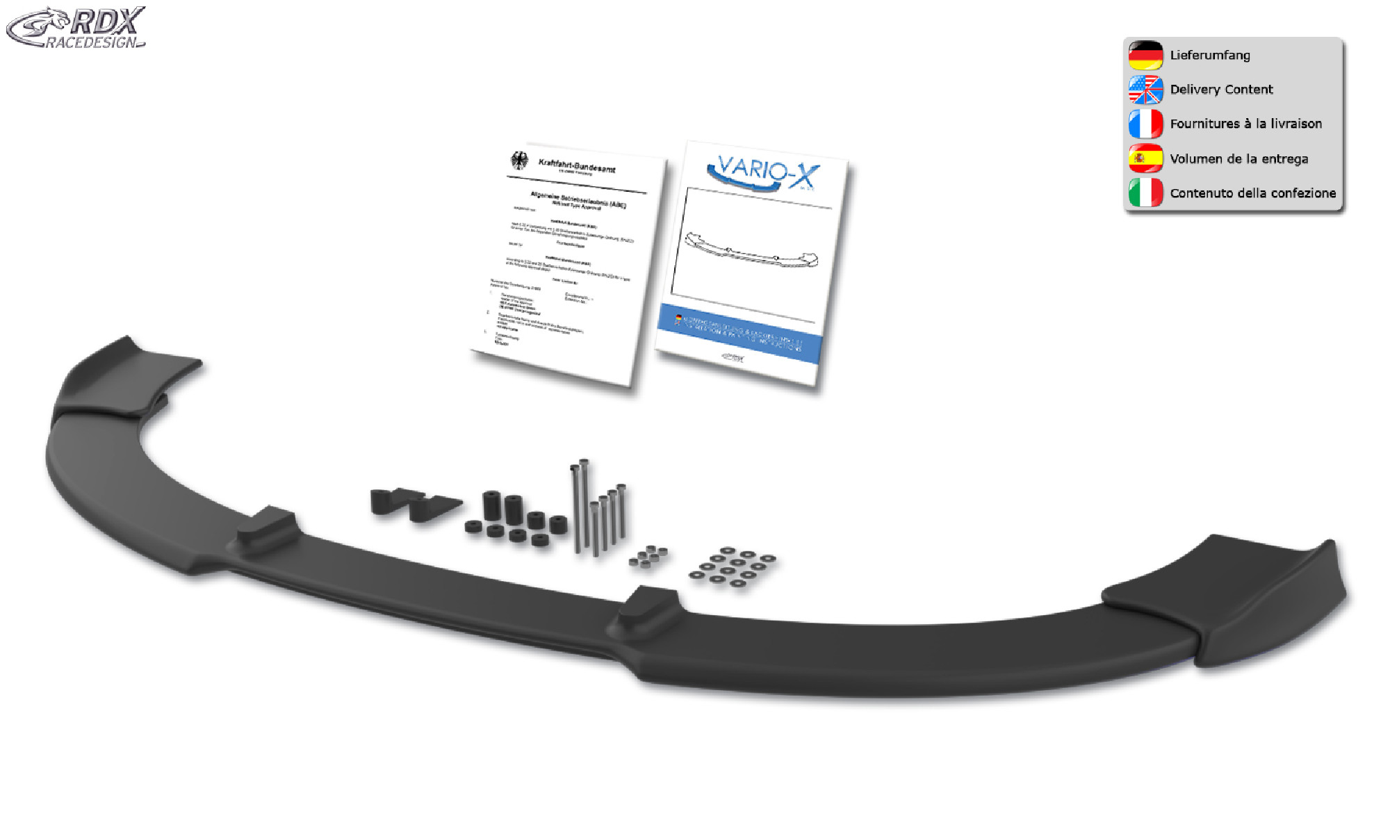Frontspoiler VARIO-X für AUDI A4 8E B6 (S-Line- / S4-Front) Frontlippe Front Ansatz Vorne Spoilerlippe