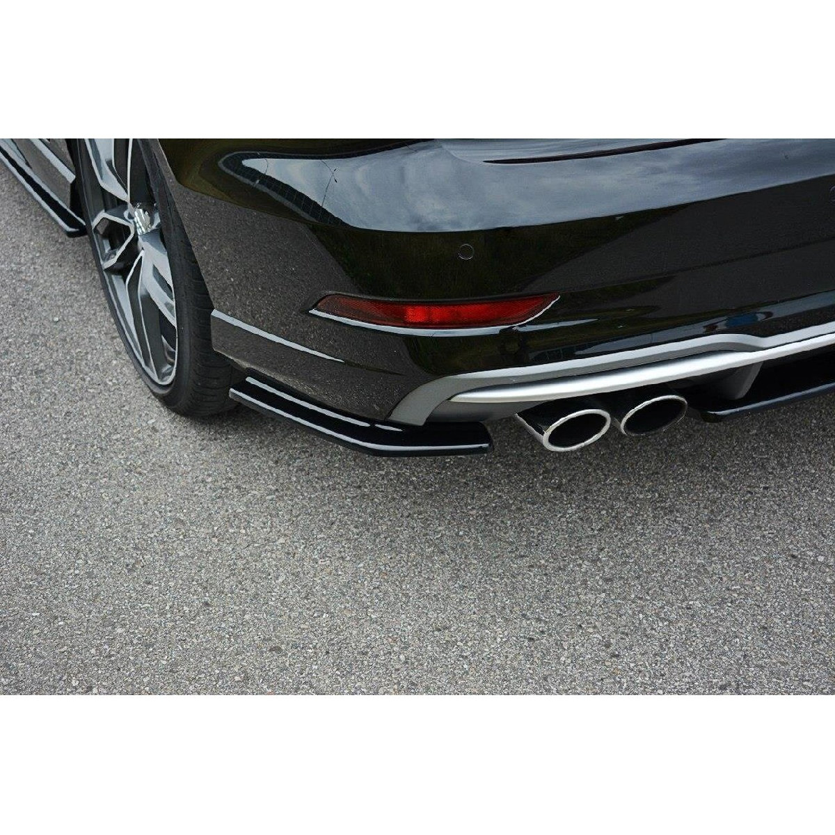 Heck Ansatz Flaps Diffusor für Audi S3 / A3 S-Line 8V FL Limousine schwarz matt Heck Ansatz Flaps Diffusor für Audi S3 / A3 S-Line 8V FL Limousine schwarz matt