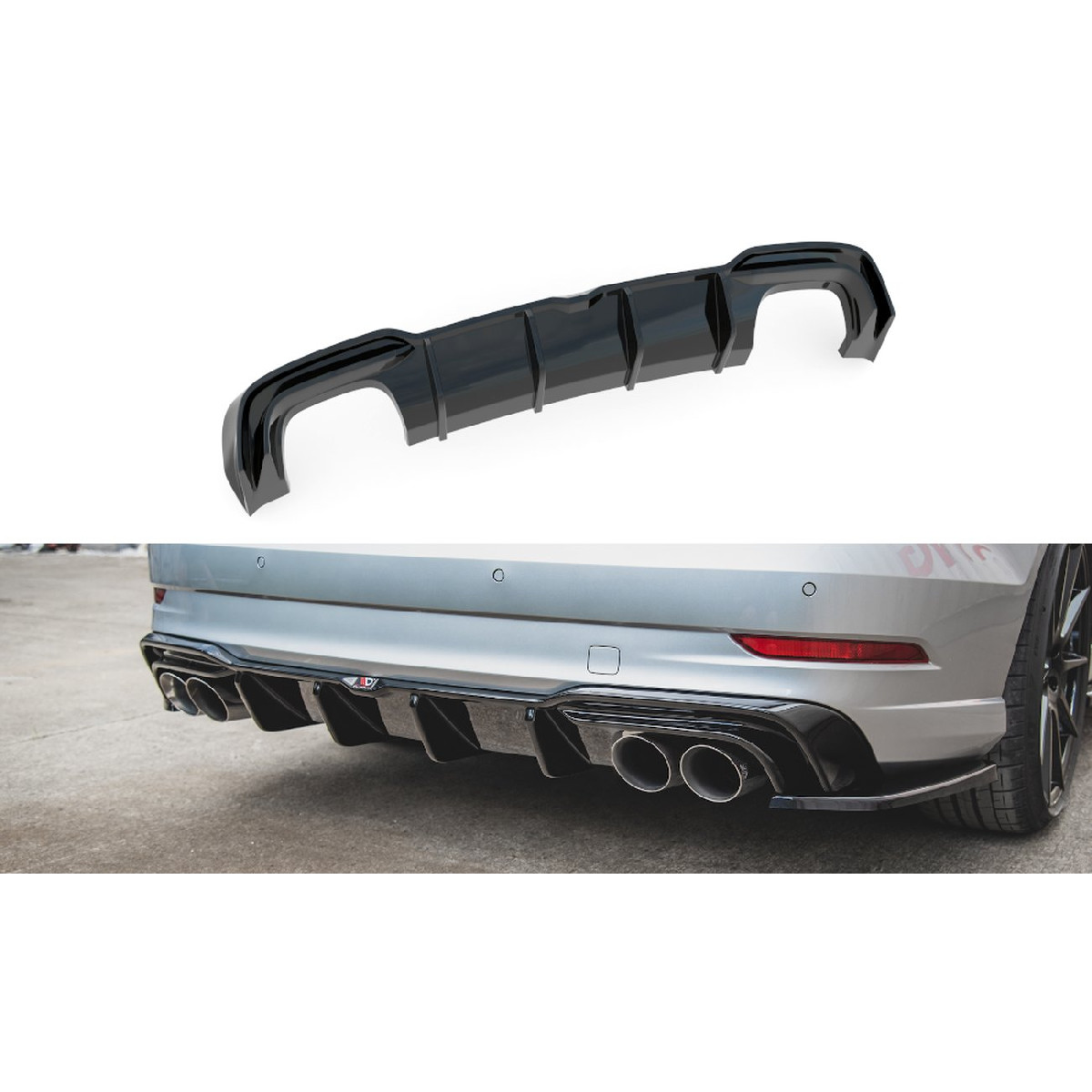 Heck Ansatz Diffusor für Audi S3 Limousine 8V Facelift schwarz matt Heck Ansatz Diffusor für Audi S3 Limousine 8V Facelift schwarz matt