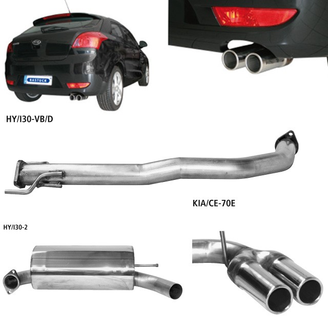 Bastuck Edelstahl Komplett-Auspuffanlage KIA Ceed & ProCeed Diesel