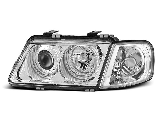 HEADLIGHTS ANGEL EYES CHROME fits AUDI A3 08.96-08.00