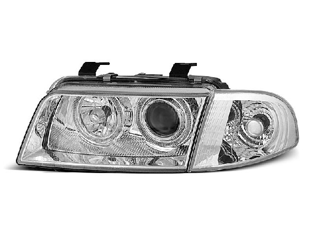 HEADLIGHTS ANGEL EYES CHROME fits AUDI A4 11.94-12.98 HEADLIGHTS ANGEL EYES CHROME fits AUDI A4 11.94-12.98