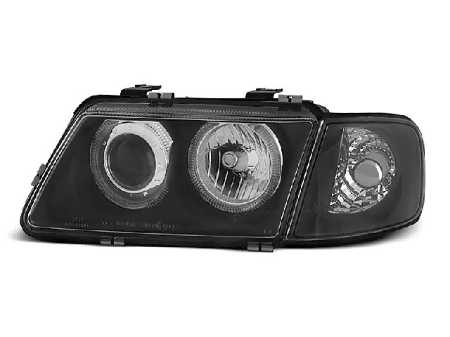 HEADLIGHTS ANGEL EYES BLACK fits AUDI A3 08.96-08.00