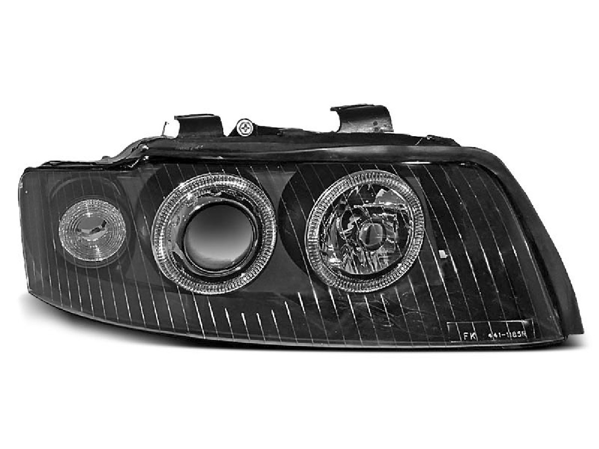 HEADLIGHTS ANGEL EYES BLACK fits AUDI A4 10.00-10.04