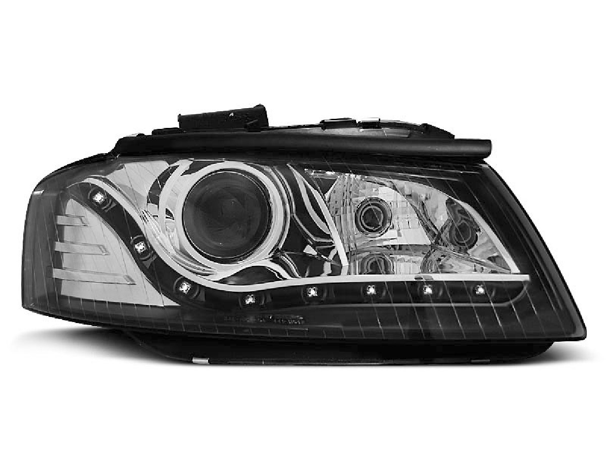 HEADLIGHTS DAYLIGHT BLACK fits AUDI A3 8P 05.03-03.08 HEADLIGHTS DAYLIGHT BLACK fits AUDI A3 8P 05.03-03.08