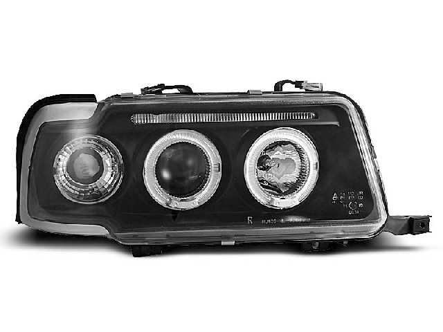 HEADLIGHTS ANGEL EYES BLACK fits AUDI 80 B4 09.91-04.96