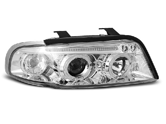 HEADLIGHTS ANGEL EYES CHROME fits AUDI A4 11.94-12.98 HEADLIGHTS ANGEL EYES CHROME fits AUDI A4 11.94-12.98