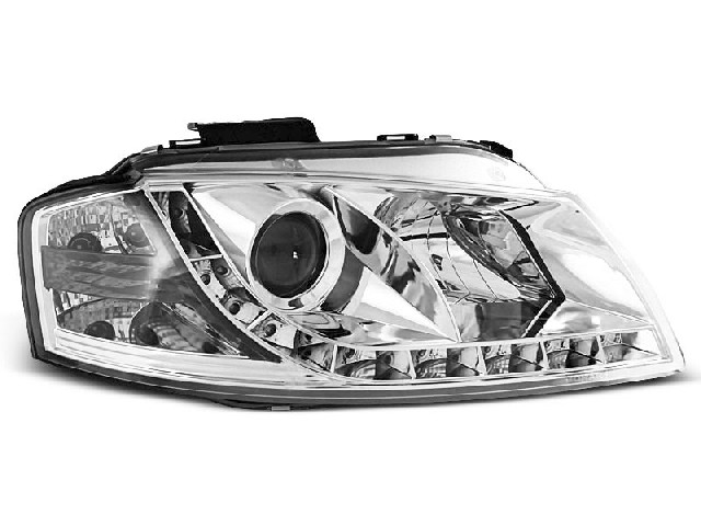 HEADLIGHTS DAYLIGHT CHROME fits AUDI A3 8P 05.03-03.08 HEADLIGHTS DAYLIGHT CHROME fits AUDI A3 8P 05.03-03.08