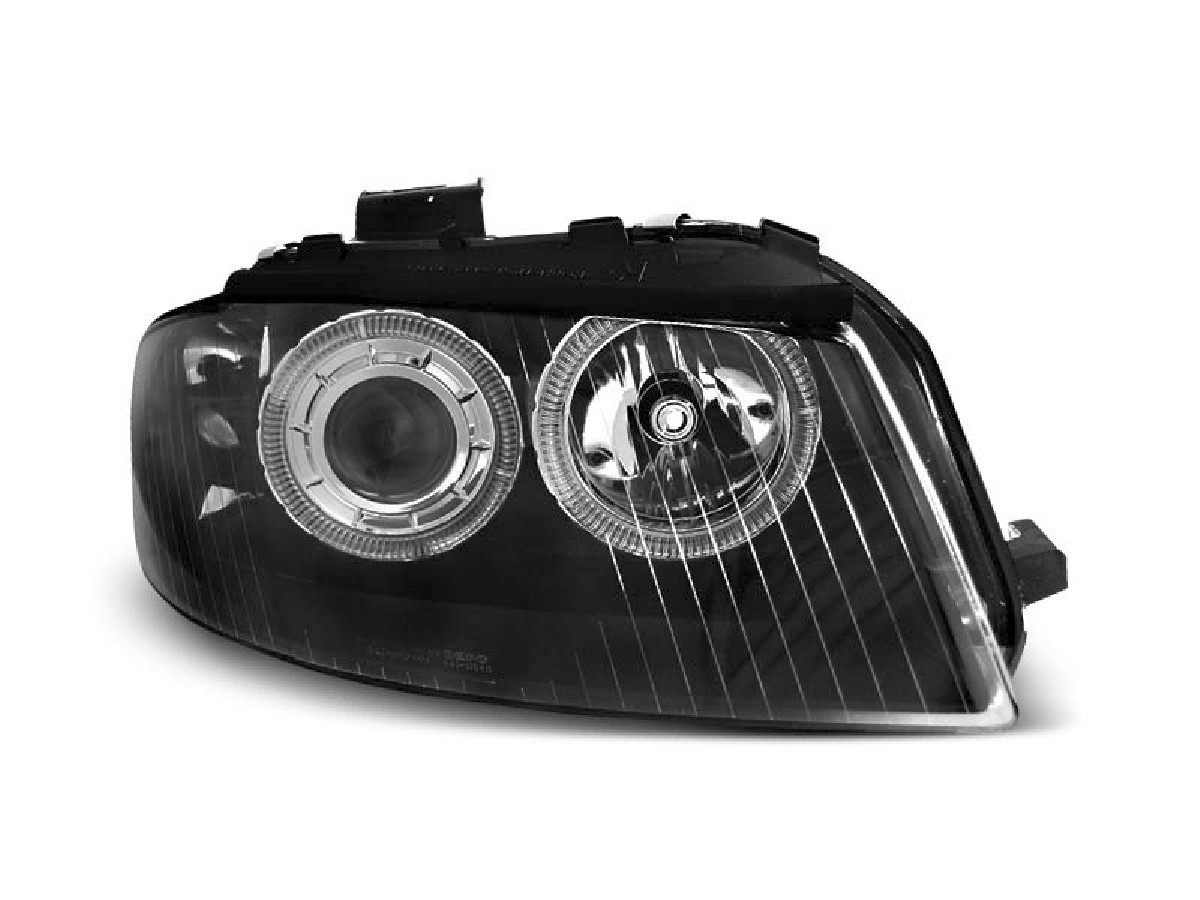 HEADLIGHTS ANGEL EYES BLACK fits AUDI A3 8P 05.03-03.08 HEADLIGHTS ANGEL EYES BLACK fits AUDI A3 8P 05.03-03.08
