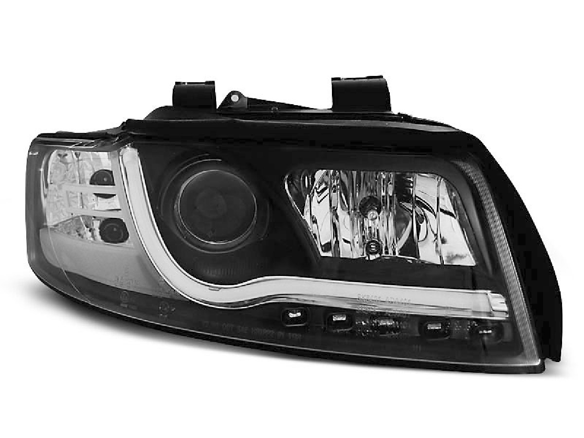 HEADLIGHTS TUBE LIGHT BLACK fits AUDI A4 10.00-10.04