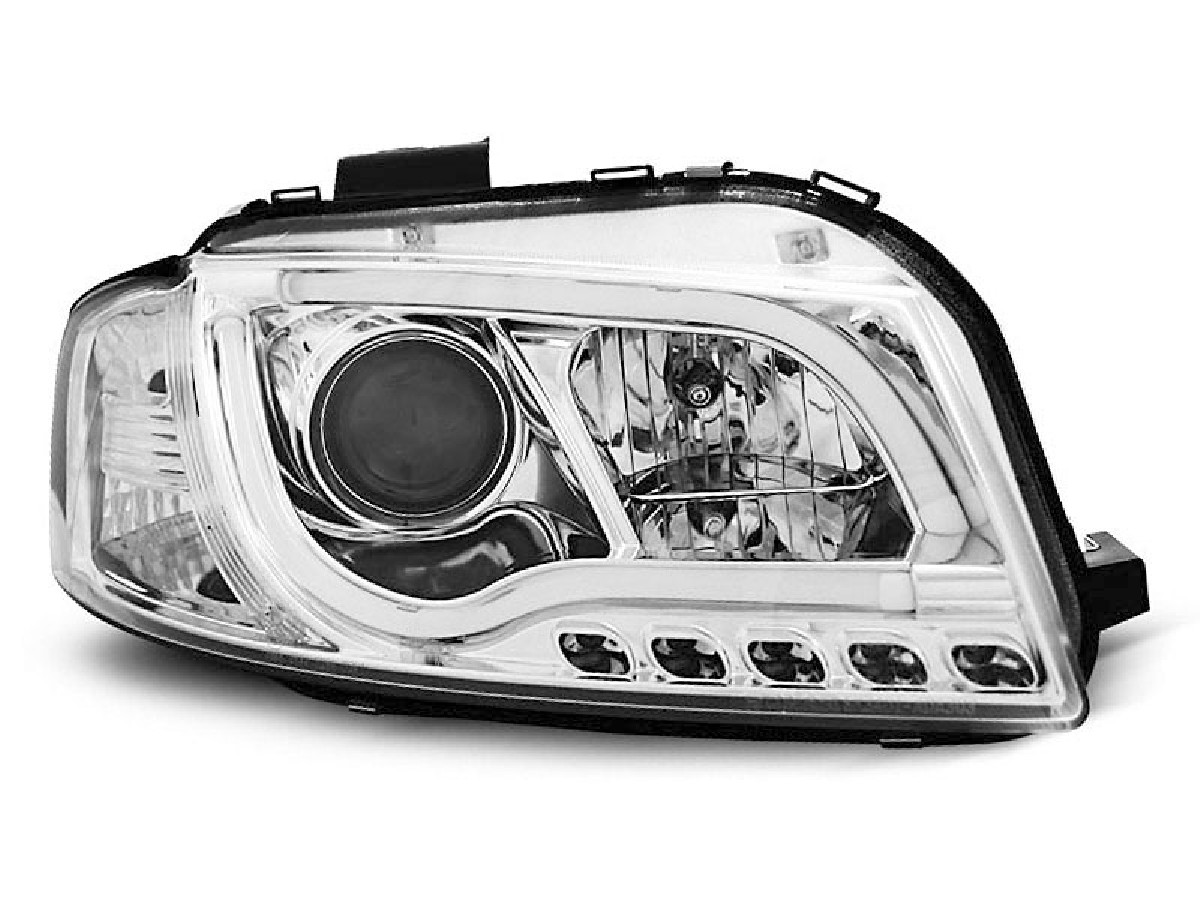 HEADLIGHTS TUBE LIGHT CHROME fits AUDI A3 8P 05.03-03.08