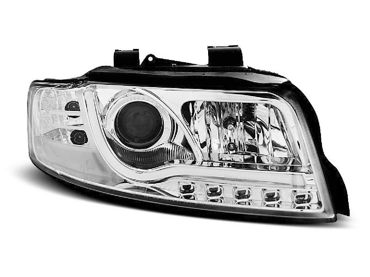HEADLIGHTS TUBE LIGHT DRL CHROME fits AUDI A4 10.00-10.04