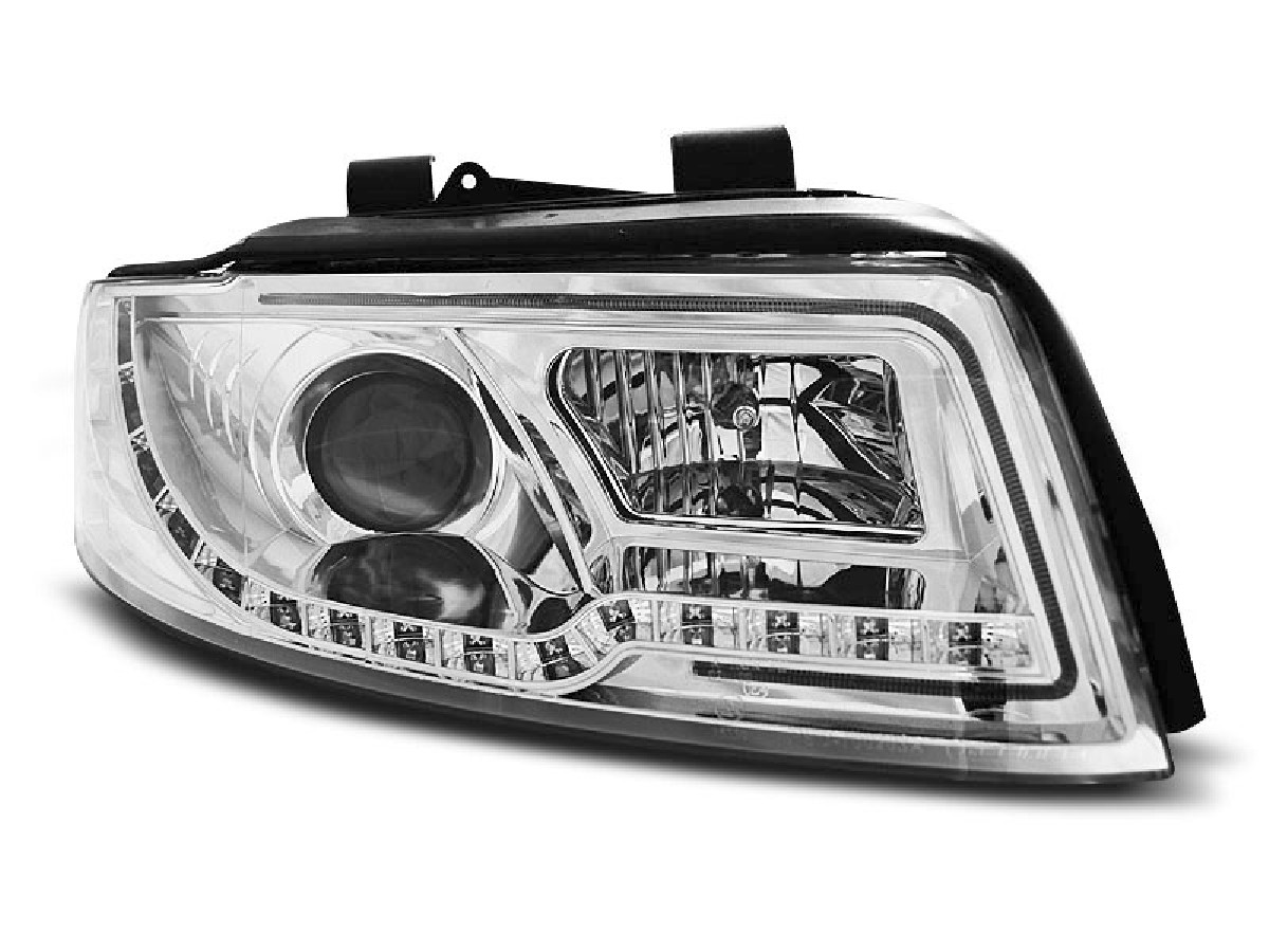 HEADLIGHTS TUBE LIGHT CHROME fits AUDI A4 10.00-10.04