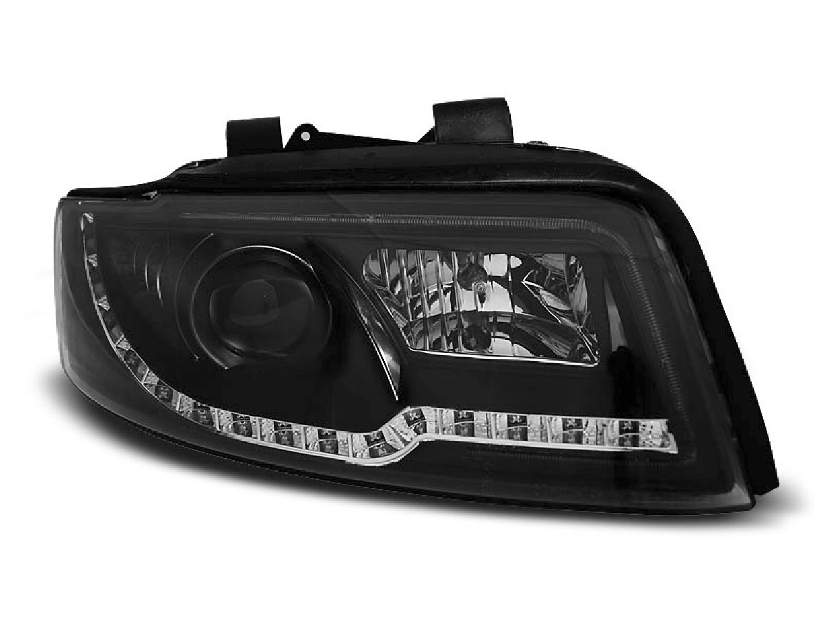 HEADLIGHTS TUBE LIGHT BLACK fits AUDI A4 10.00-10.04