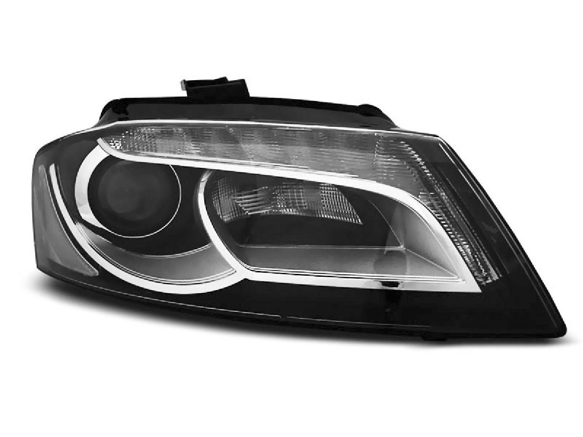 HEADLIGHTS TRUE DRL BLACK fits AUDI A3 8P 08-12 HEADLIGHTS TRUE DRL BLACK fits AUDI A3 8P 08-12