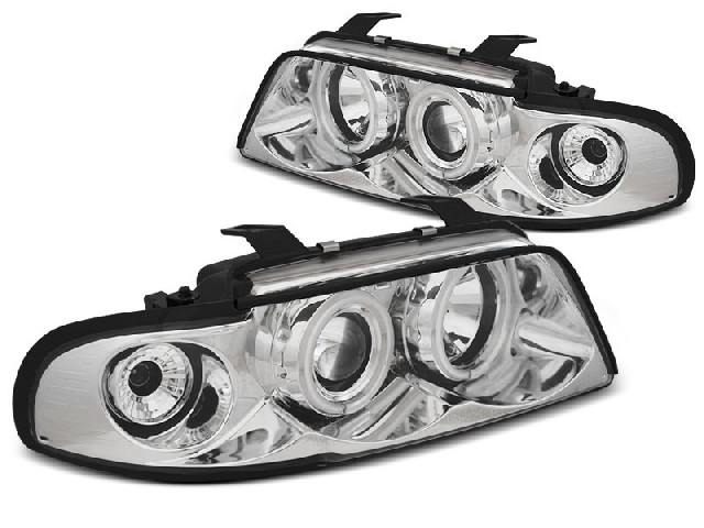 HEADLIGHTS ANGEL EYES CCFL CHROME fits AUDI A4 11.94-12.98 HEADLIGHTS ANGEL EYES CCFL CHROME fits AUDI A4 11.94-12.98
