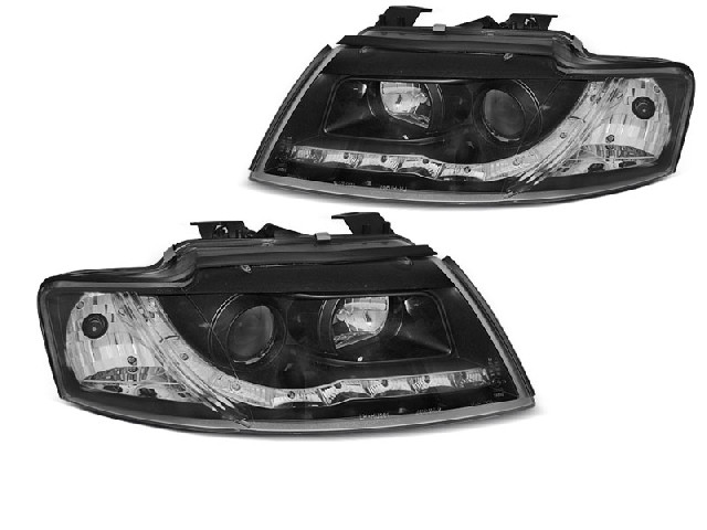 HEADLIGHTS DAYLIGHT BLACK fits AUDI A4 B6 CABRIO 02-06