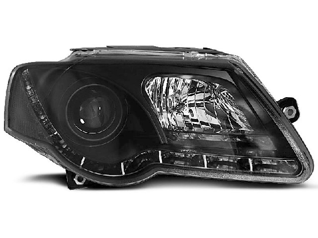 HEADLIGHTS TRUE DRL BLACK fits VW PASSAT B6 3C 03.05-10