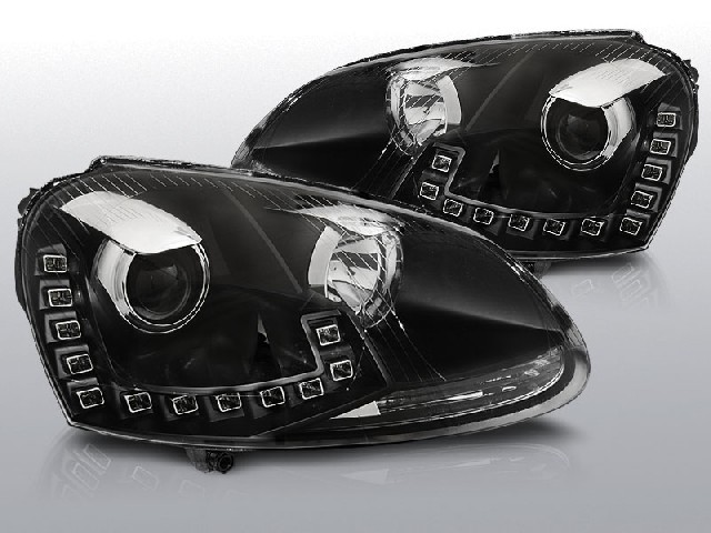  Scheinwerfer Tagfahrlicht VW GOLF 5 10.03-09 LED DRL BLACK