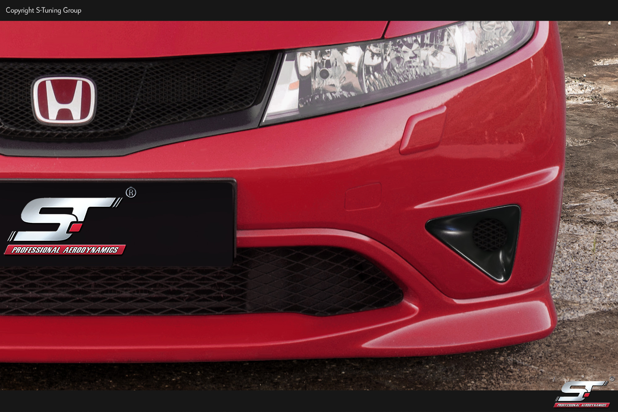 HONDA CIVIC 06-11 TYPE R FN,FN2, FK,  Stoßstangenentlüftungen, Fog Vents Ducts