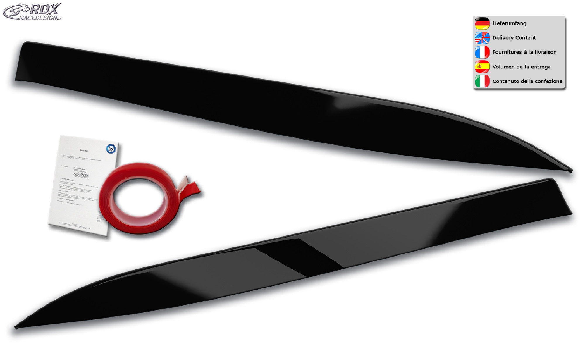 Scheinwerferblenden für MERCEDES A-Klasse W 176 245G 2012+ schwarz glänzend Böser Blick