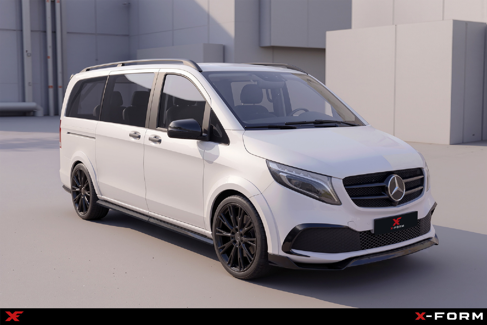  geeignet für Mercedes V-Klasse W447 Facelift Frontansatz Lippe Spoiler Plastic ABS glossy black